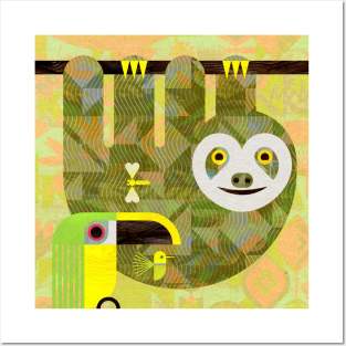 Sloth and Toucanet Posters and Art